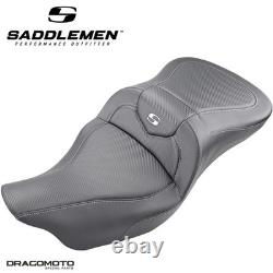 SEAT HARLEY TOURING SADDLEMEN Road Sofa 808-07B-186 2-Up Seat Black GelCoreT