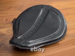 Solo Saddle Black With Gel Inserts Fits for Harley Davidson And Custom
