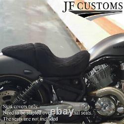 Suede Diamond Grey St For Harley Davidson V-rod Vrsc 01-09 Front Rear Seat Cover