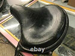 Vintage Oem Panhead Knucklehead Solo Seat Leather Police Factory Nice Patina Th