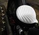 White Leather 356 Vert Rib Hi-back Solo Seat Tuck & Roll Harley Bobber Chopper