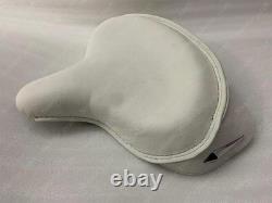 White Leather Police Style Solo Seat for 1936-1980 Harley Davidson motorcycles