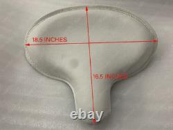 White Leather Police Style Solo Seat for 1936-1980 Harley Davidson motorcycles