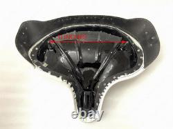 White Leather Police Style Solo Seat for 1936-1980 Harley Davidson motorcycles