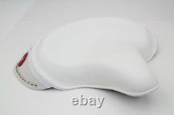 White Leather Solo Seat with Skirt fits Harley-Davidson