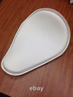 White Leather Spring Solo Motorcycle Seat Harley Davidson Rich Phillips Leather